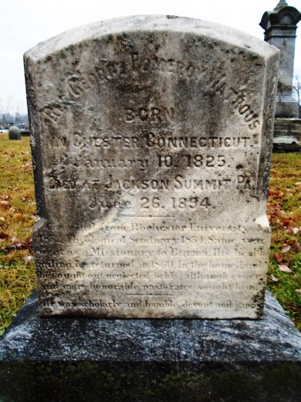 Rev. George Pomeroy Watrous Marker image. Click for full size.