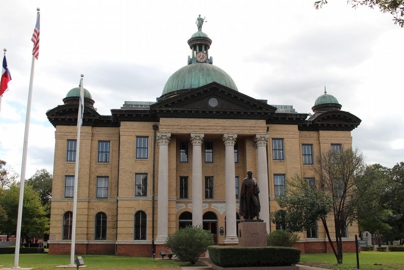 Fort Bend County Courthouse with Mirabeau B. Lamar Monument image. Click for full size.