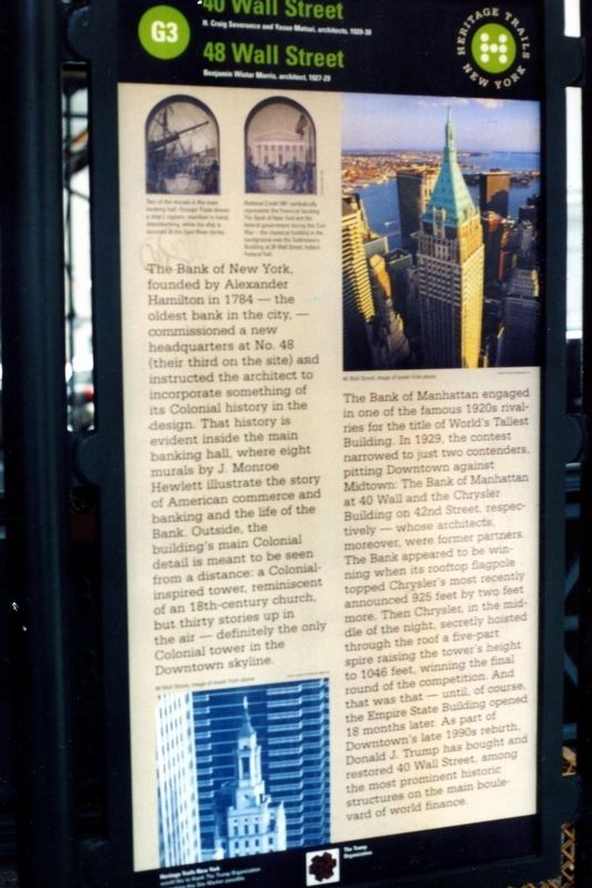 48 Wall Street / 40 Wall Street	Marker, 2000 image. Click for full size.