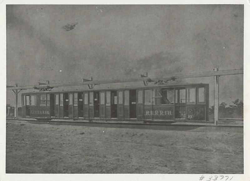 Monorail car at East Patchogue 1894 image. Click for full size.