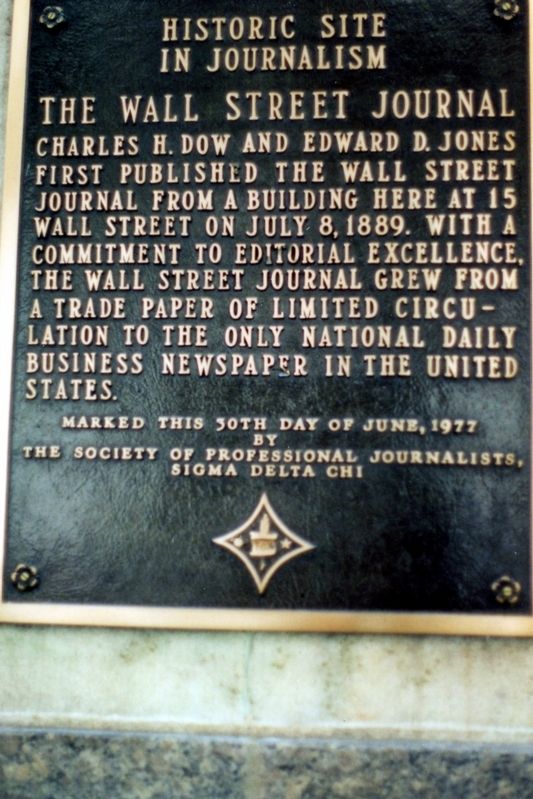 The Wall Street Journal Marker image. Click for full size.