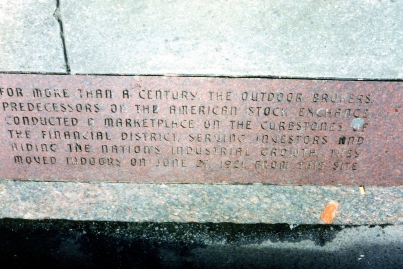"Curbstone Brokers" Marker. Click for full size. "Curbstone Brokers" Marker image. Click for full size.
