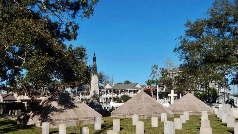 Major Dade Memorial Pyramids & Monument (<i>located on north side of cemetery</i>) image. Click for full size.