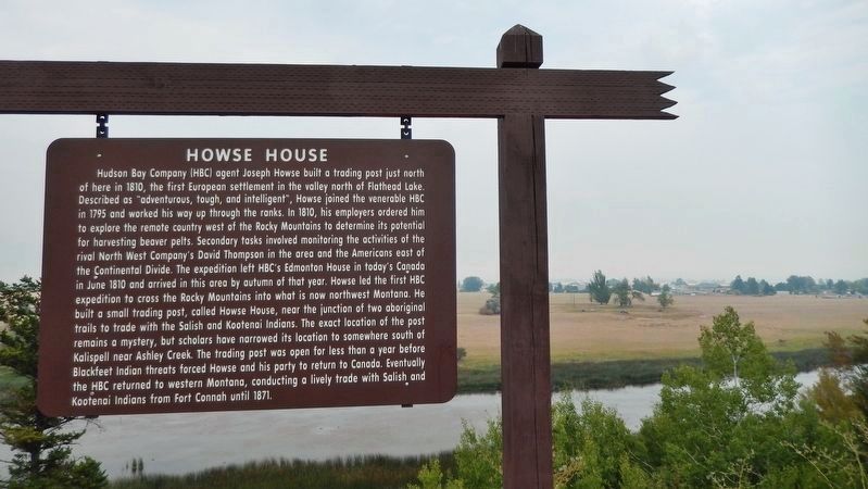 Howse House Marker (<i>wide view looking east from highway pull-out</i>). Click for full size. Howse House Marker (<i>wide view looking east from highway pull-out</i>) image. Click for full size.