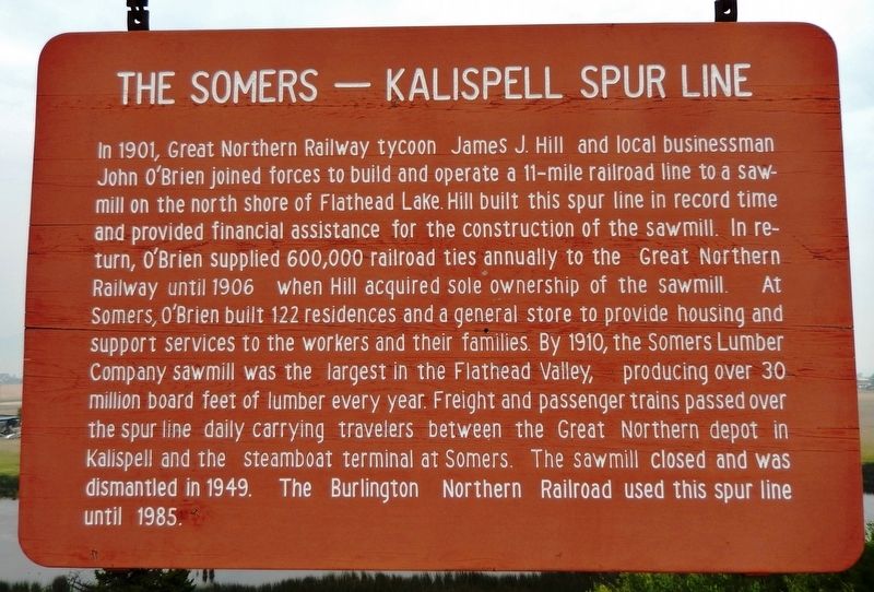 The Somers - Kalispell Spur Line Marker. Click for full size. The Somers - Kalispell Spur Line Marker image. Click for full size.