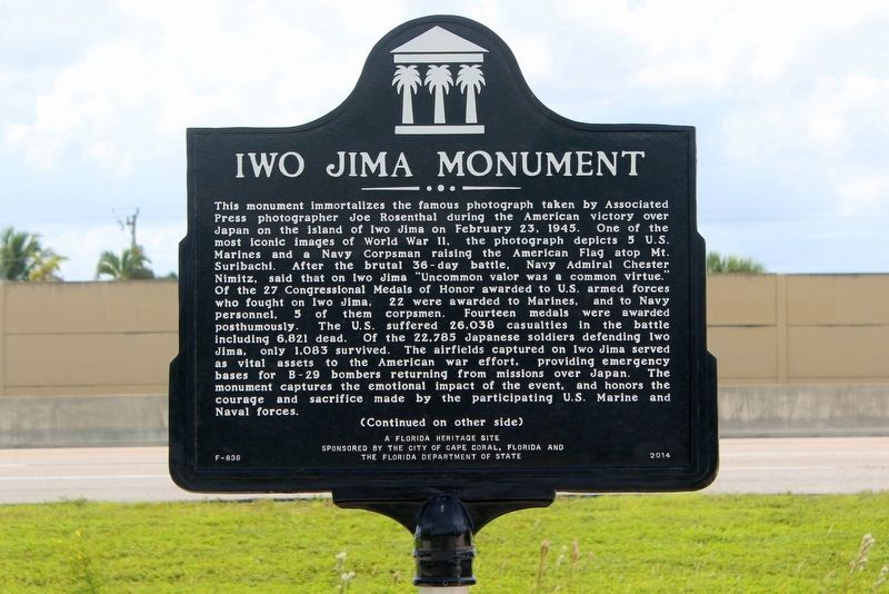 Iwo Jima Monument Marker Side 1 image. Click for full size.