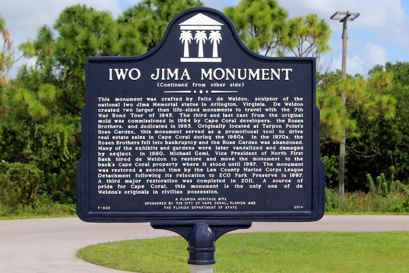 Iwo Jima Monument Marker Side 2 image. Click for full size.