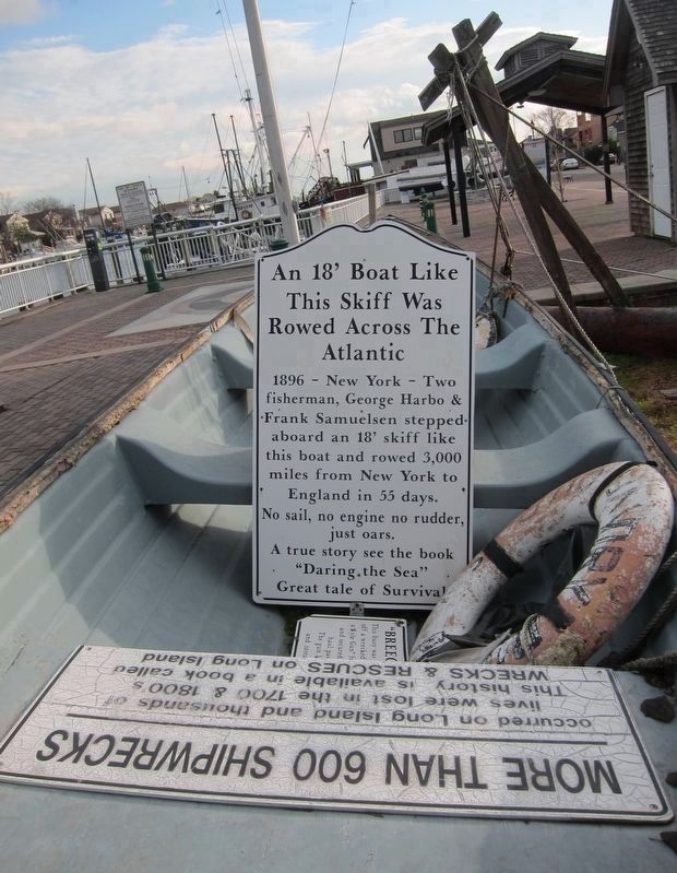 Inside the lifeboat on display: another marker image. Click for full size.