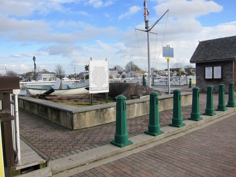 Two Shipwrecks and the Life Saving Service Marker - wide view. Click for full size. Two Shipwrecks and the Life Saving Service Marker - wide view image. Click for full size.