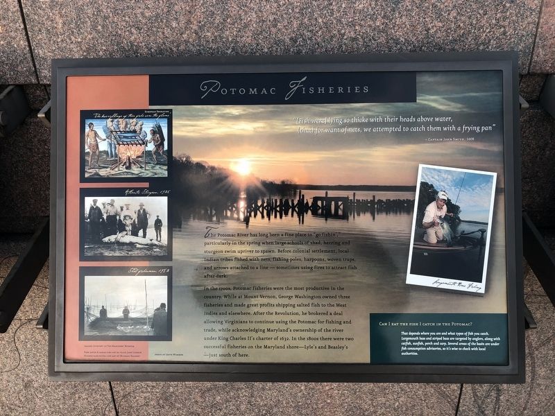 Potomac Fisheries Marker. Click for full size. Potomac Fisheries Marker image. Click for full size.