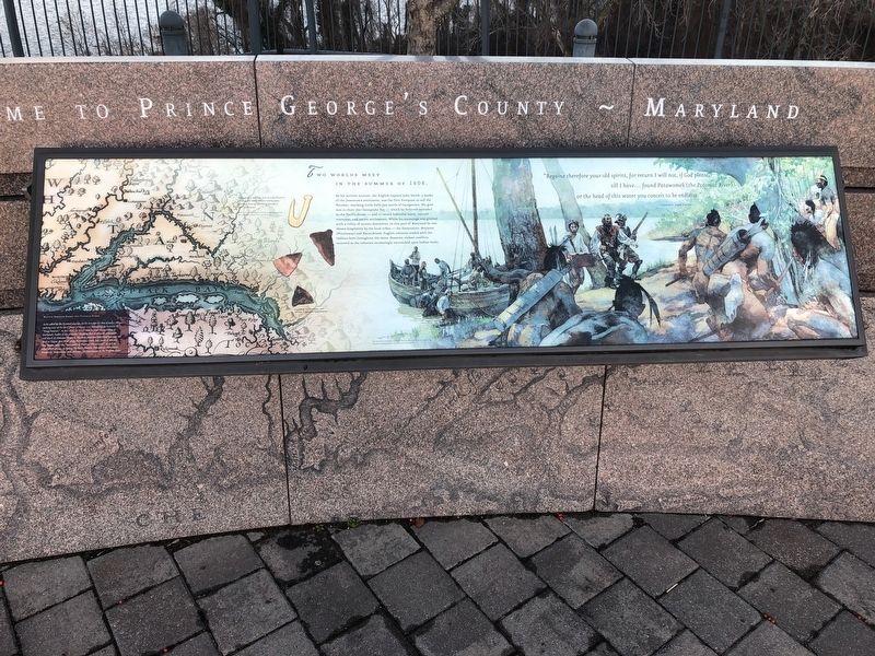 Two Worlds Meet in the Summer of 1608. Marker. Click for full size. Two Worlds Meet in the Summer of 1608. Marker image. Click for full size.