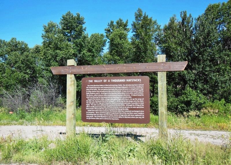 The Valley of a Thousand Haystacks Marker (<i>wide view</i>). Click for full size. The Valley of a Thousand Haystacks Marker (<i>wide view</i>) image. Click for full size.