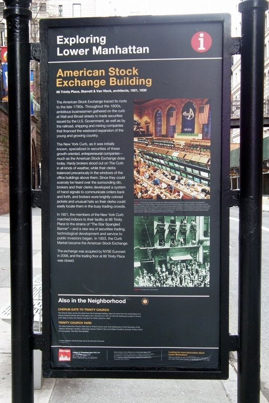 American Stock Exchange Marker image. Click for full size.