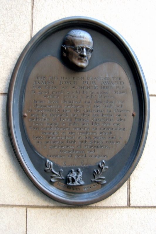 James Joyce Pub Award Marker image. Click for full size.