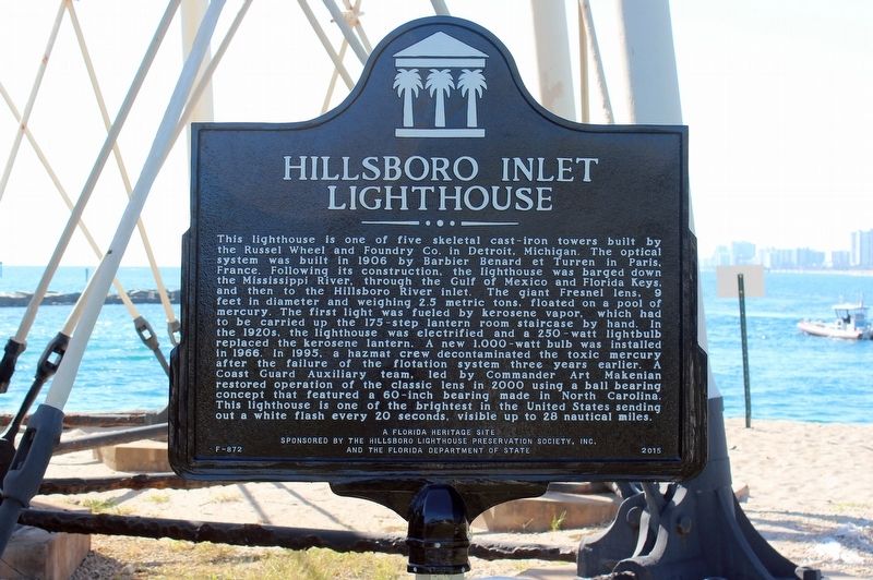 Hillsboro Inlet Lighthouse Marker image. Click for full size.