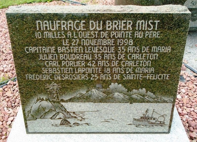 Naufrage du Brier Mist / Sinking of the Brier Mist Memorial image. Click for full size.