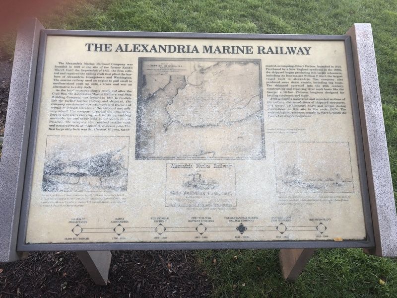 The Alexandria Marine Railway Marker image. Click for full size.