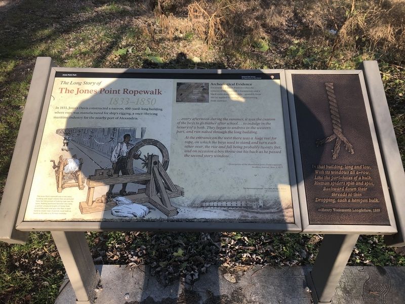 The Long Story of The Jones Point Ropewalk Marker image. Click for full size.