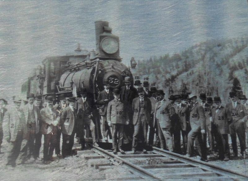 Marker detail: The Last Spike Ceremony of the Pacific Coast Extension – Montana image. Click for full size.