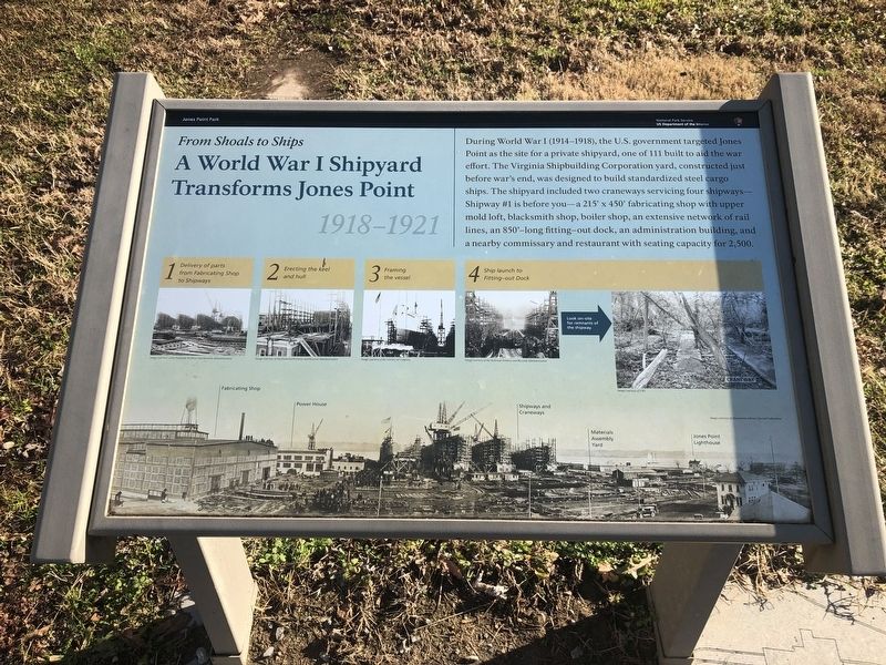 A World War I Shipyard Transforms Jones Point Marker image. Click for full size.