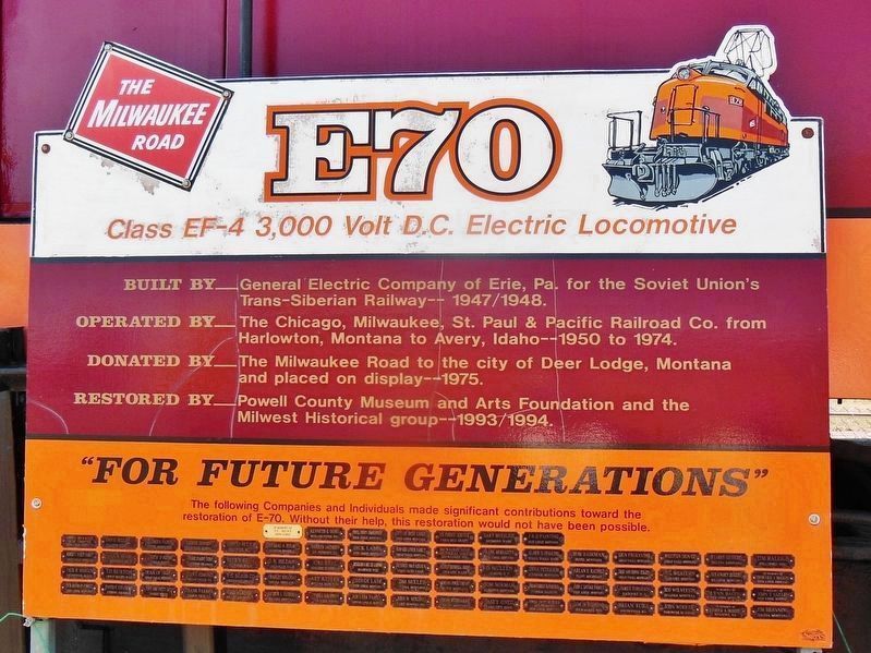 Milwaukee Road Locomotive E70 image. Click for full size.
