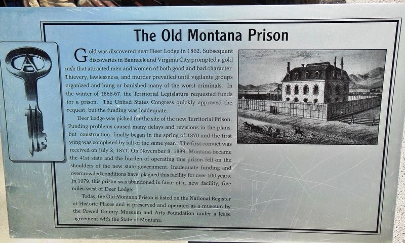 The Old Montana Prison Marker. Click for full size. The Old Montana Prison Marker image. Click for full size.