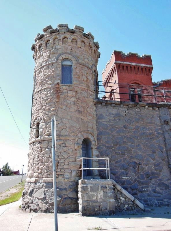 The Old Montana Prison (<i>northeast guardtower and walls; looking south along Main Street</i>). Click for full size. The Old Montana Prison (<i>northeast guardtower and walls; looking south along Main Street</i>) image. Click for full size.