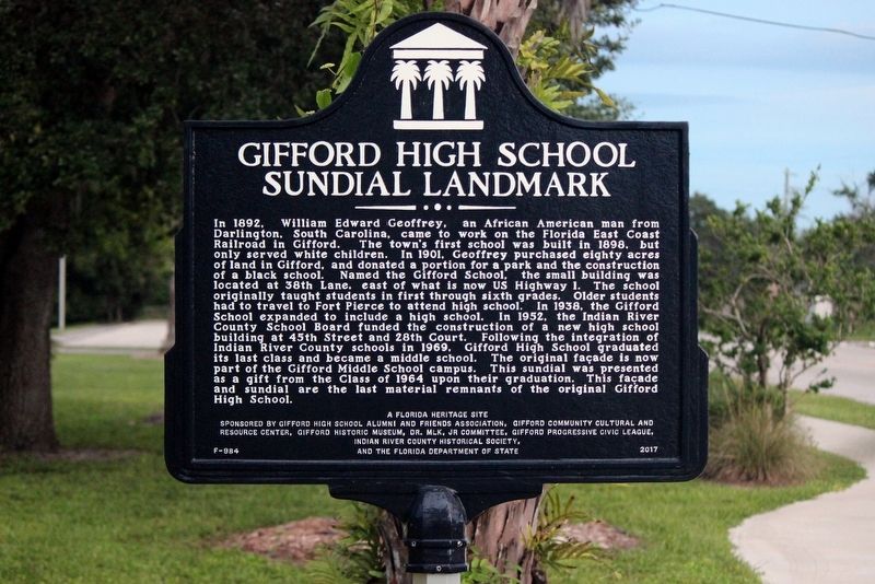 Gifford High School Sundial Landmark Marker image. Click for full size.