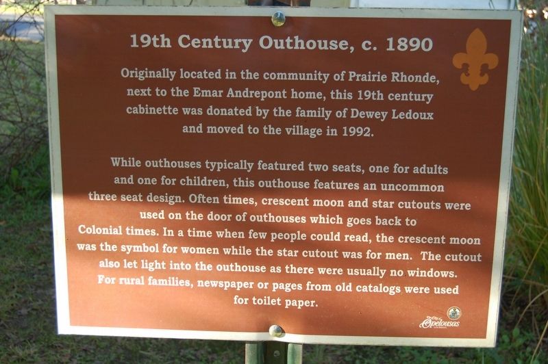 19th Century Outhouse, c.1890 Marker. Click for full size. 19th Century Outhouse, c.1890 Marker image. Click for full size.