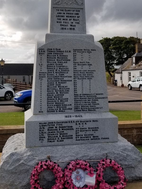 Reay War Memorial. Click for full size. Reay War Memorial image. Click for full size.