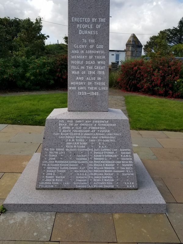 Durness War Memorial. Click for full size. Durness War Memorial image. Click for full size.
