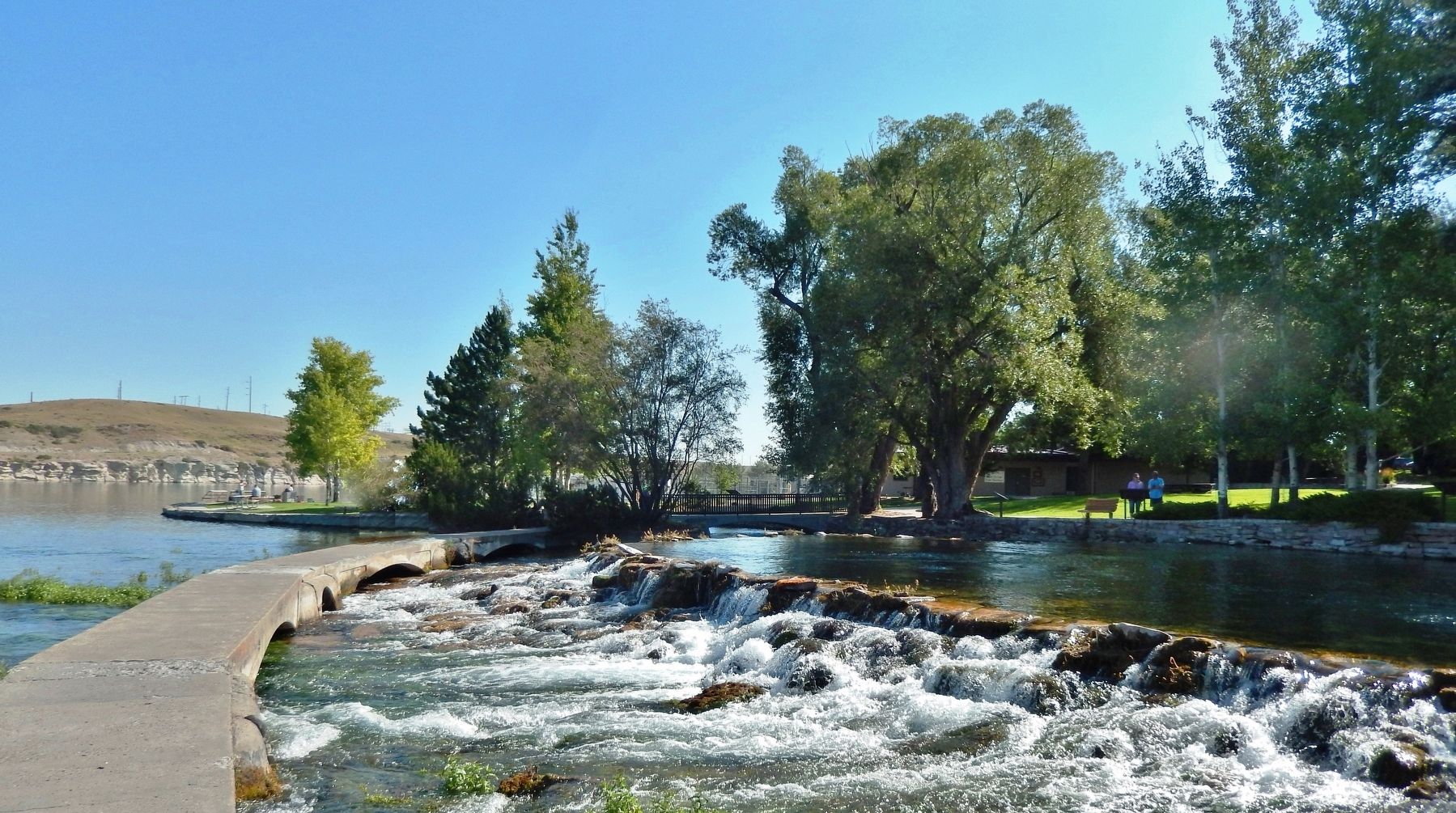 Giant Springs cascading into the Missouri River image. Click for full size.