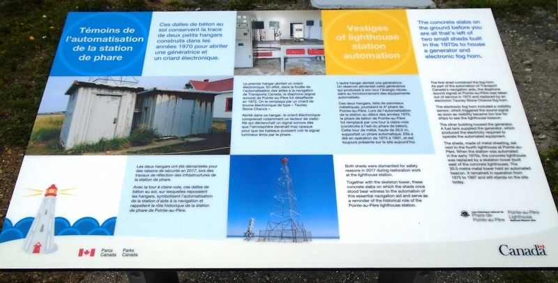Témoins de l'automatisation de la station de phare Marker. Click for full size. Témoins de l'automatisation de la station de phare Marker image. Click for full size.