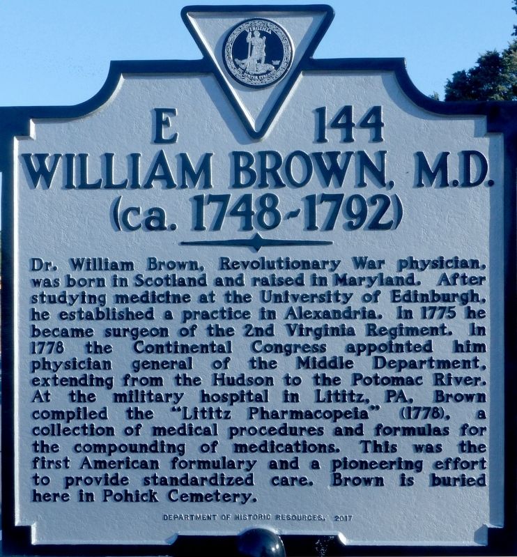 William Brown, M.D. Marker image. Click for full size.