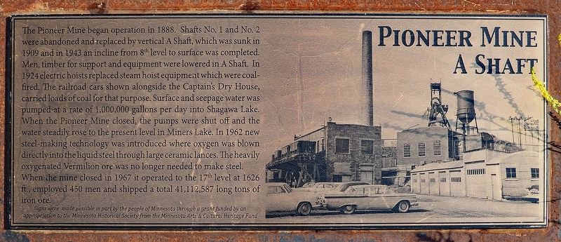 Pioneer Mine A Shaft marker image. Click for full size.