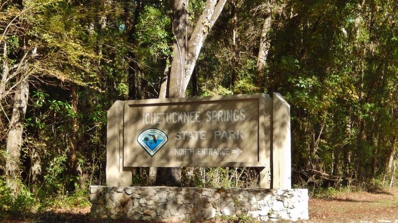 Ichetucknee Springs State Park North Entrance Sign (<i>turn here to access marker</i>) image. Click for full size.