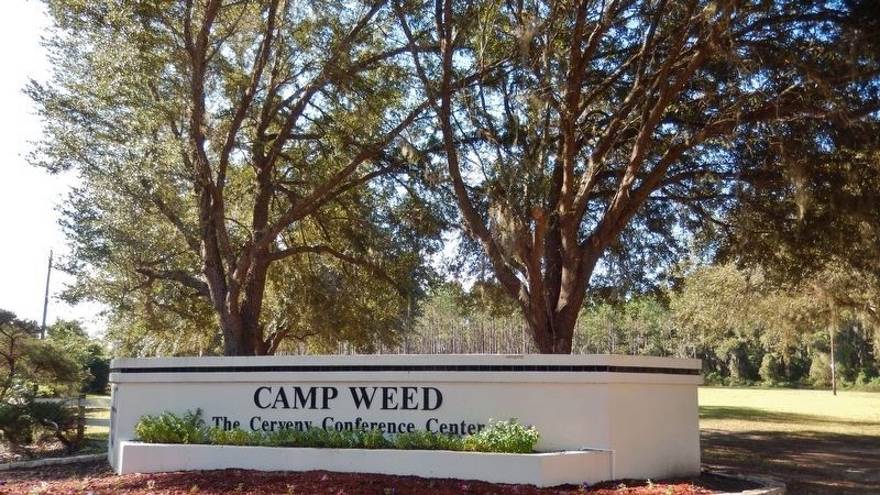 Camp Weed Conference Center Sign (<i>turn here to access marker</i>) image. Click for full size.