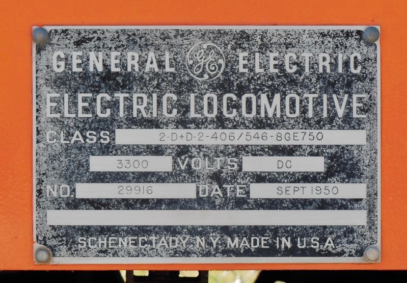 Milwaukee Road Locomotive E70 Manufacturer Label image. Click for full size.