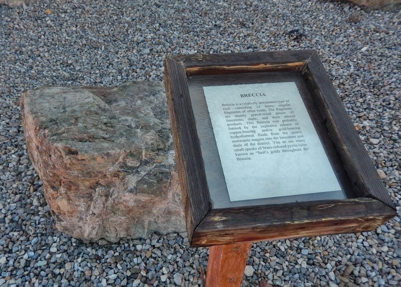The Liberty Pit Exhibit (across parking lot from marker): Breccia image. Click for full size.