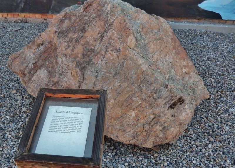 The Liberty Pit Exhibit (across parking lot from marker): Silicified Limestone image. Click for full size.
