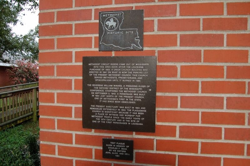 Plaquemine First United Methodist Church Marker. Click for full size. Plaquemine First United Methodist Church Marker image. Click for full size.