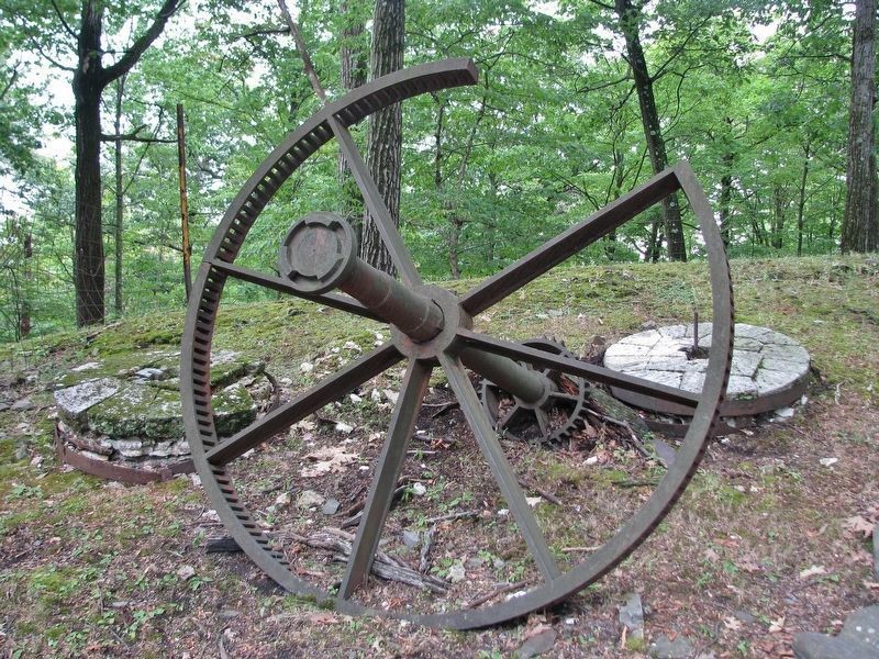Sawyer's Mill Artifact: Iron Sprocket Wheel & Mill Stones image. Click for full size.