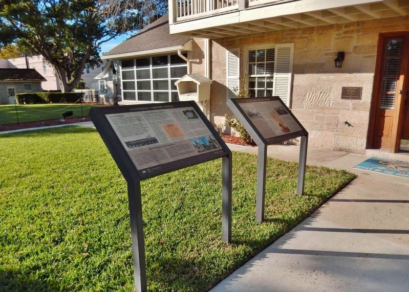 A National Cemetery System Marker (<i>wide view; related marker on right</i>). Click for full size. A National Cemetery System Marker (<i>wide view; related marker on right</i>) image. Click for full size.