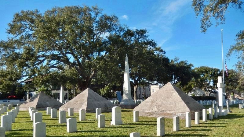 Major Dade Memorial Monument Pyramids (<i>located on south side of cemetery</i>) image. Click for full size.