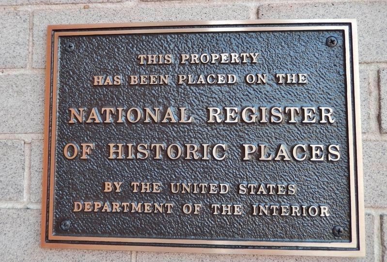 National Register of Historic Places plaque (<i>mounted at eye-level, right of entrance doors</i>) image. Click for full size.
