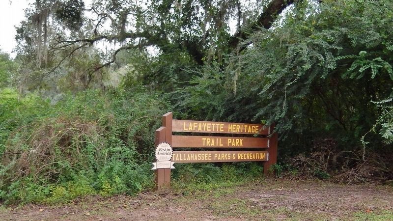 Lafayette Heritage Trail Park Sign (<i>turn off Heritage Park Boulevard here to access marker</i>) image. Click for full size.