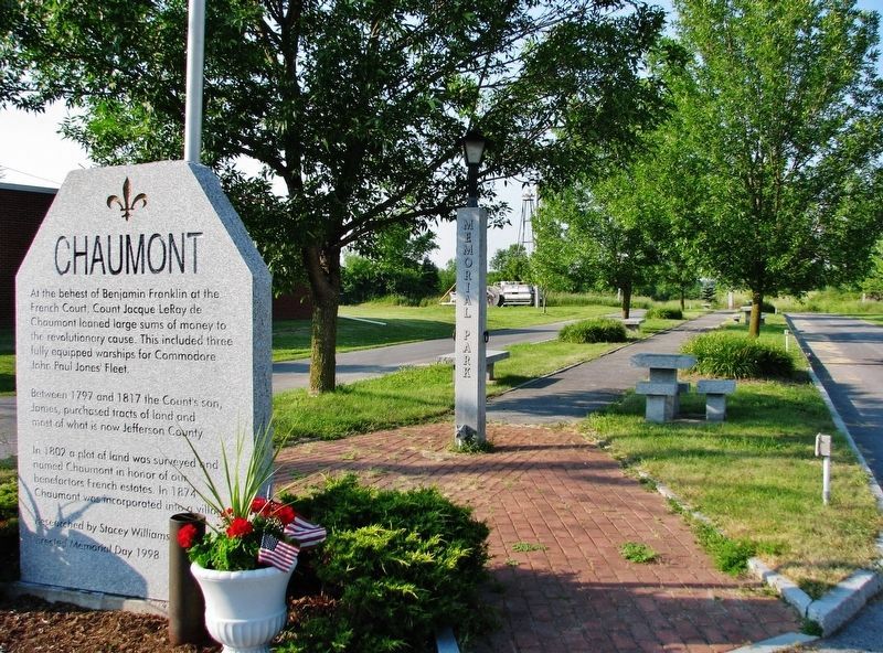 Chaumont Marker (<i>wide view looking north through Chaumont Memorial Park</i>) image. Click for full size.
