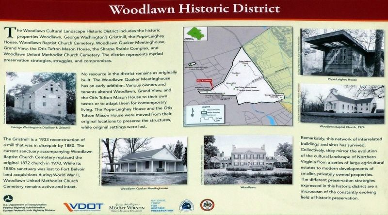The Woodlawn Historic District Marker. Click for full size. The Woodlawn Historic District Marker image. Click for full size.