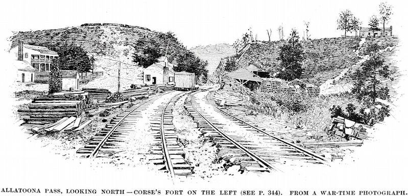 Allatoona Pass, Looking North<br>Corse's Fort on the left.. Click for full size. Allatoona Pass, Looking North<br>Corse's Fort on the left. image. Click for full size.