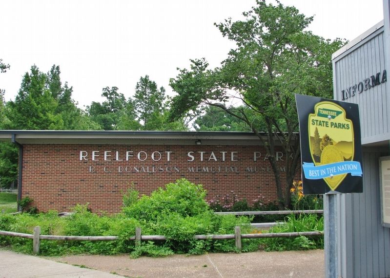 Reelfoot Lake State Park Visitor Center (<i>marker located along walkway behind this building</i>). Click for full size. Reelfoot Lake State Park Visitor Center (<i>marker located along walkway behind this building</i>) image. Click for full size.